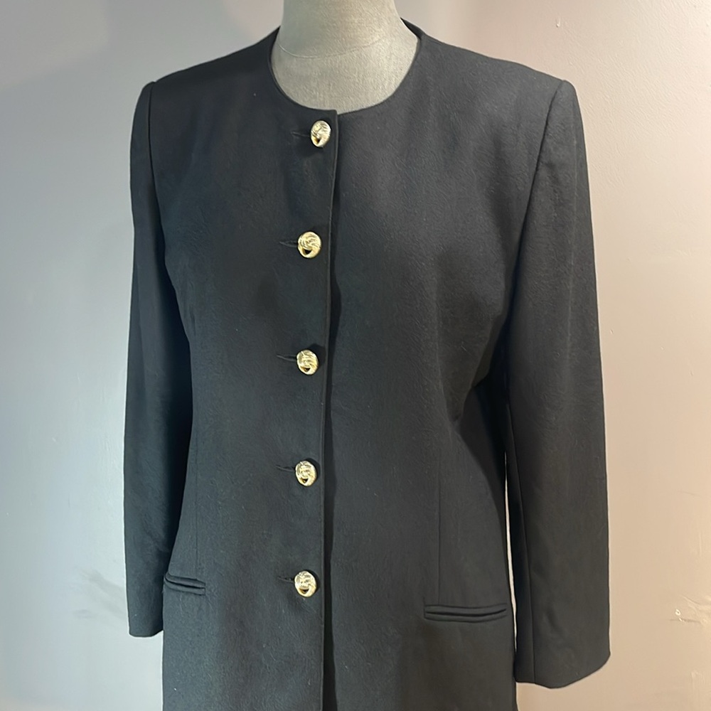 Pure Virgin wool black Womens suit size 12 MADE IN CANADA fully lined suit - Picture 5 of 17